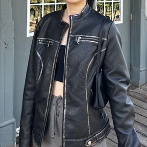 Vegan Leather Biker Jacket